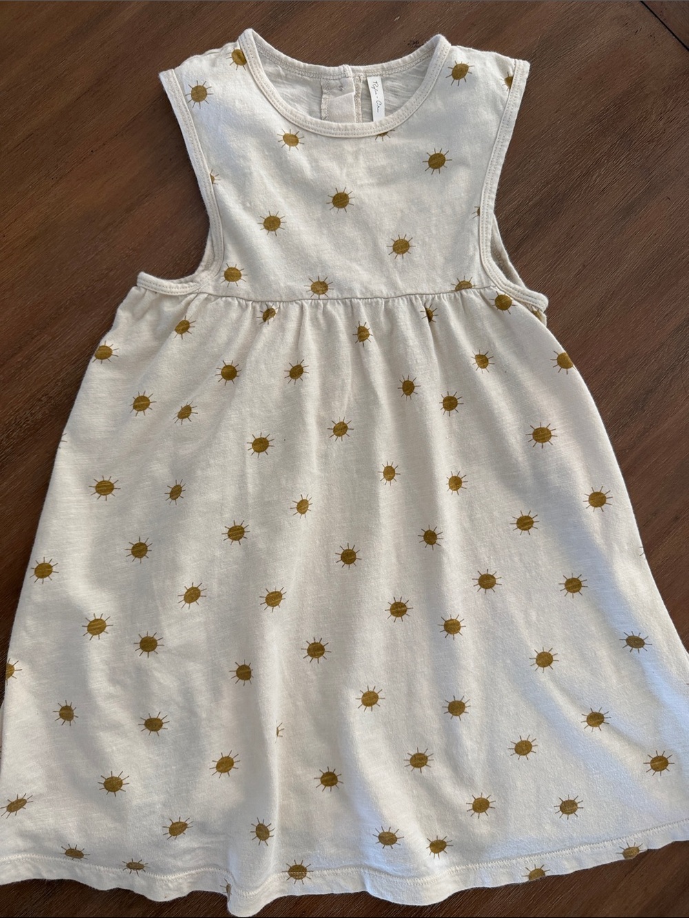 Rylee + Cru Cream Dress with Gold Sun Motif